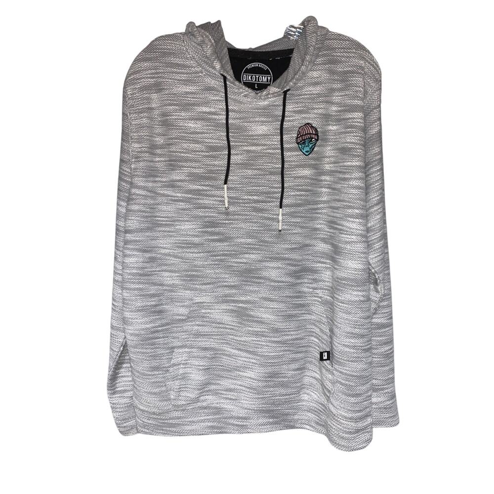 Dikotomy Premium Basics‎ Standard Large Pull Over Hoodie Gray Alien Logo